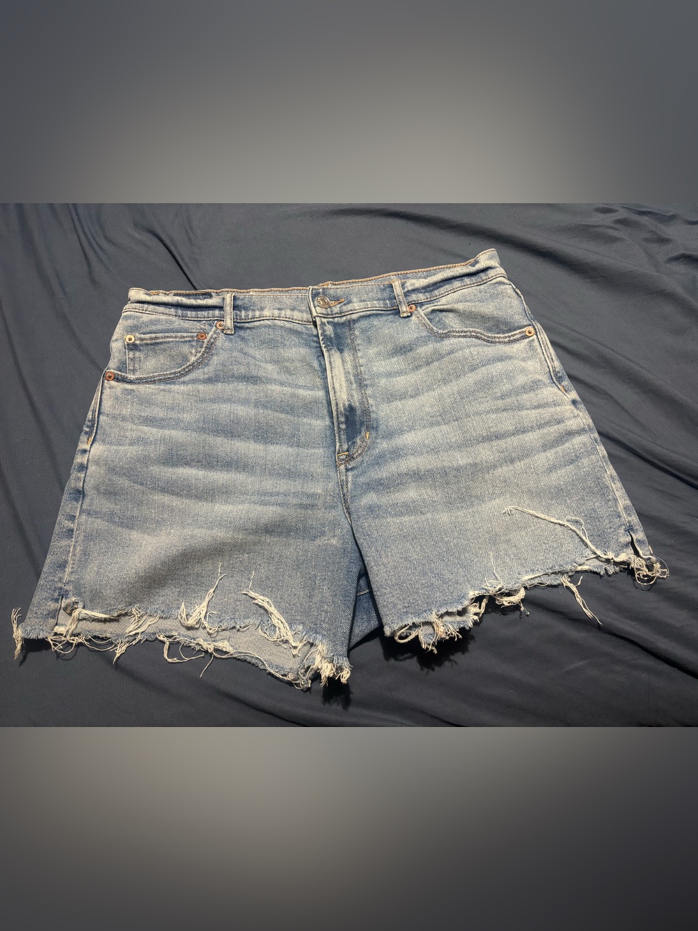 American Eagle Outfitters Light Blue Distressed Denim Shorts